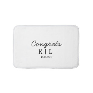 Einfache minimale Gratulation mit Buchstaben Monog Badematte