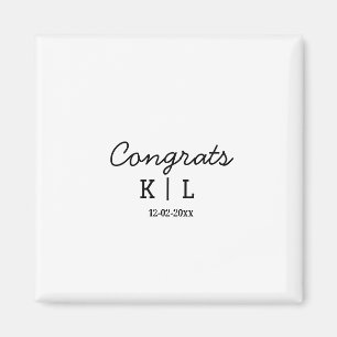Einfache minimale Gratulation mit Buchstaben Monog Magnet