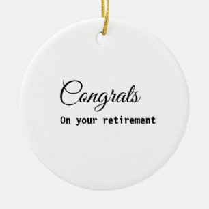 Einfache minimale Gratulation Renteneintritt Name Keramik Ornament