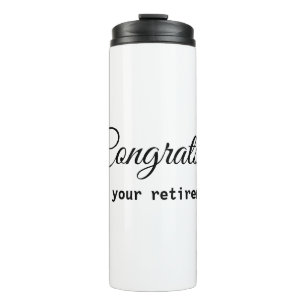 Einfache minimale Gratulation Renteneintritt Name  Thermosbecher