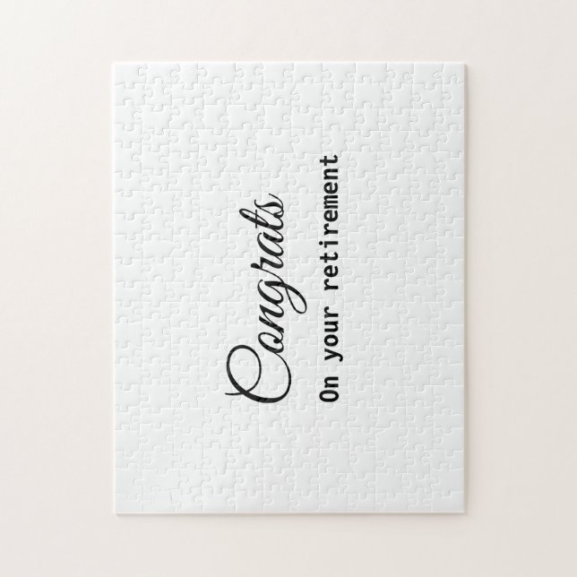 Einfache minimale Gratulationen Pensionierung hinz Puzzle (Vertikal)