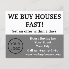 Einfache minimale graue Realtor Wir kaufen Häuser Flyer