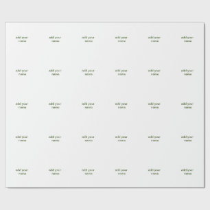 Einfache minimale grüne Eingabe des Fotos Geschenkpapier