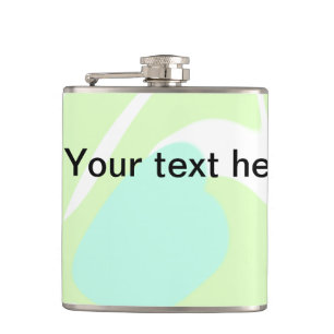 Einfache minimale grüne Wasserfarbe Glitter-Text h Flachmann