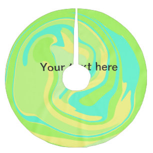 Einfache minimale grüne Wasserfarbe Glitter Text h Polyester Weihnachtsbaumdecke