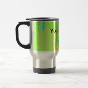 Einfache minimale grüne Wasserfarbe Glitter-Text h Reisebecher