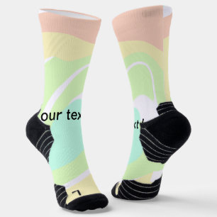 Einfache minimale grüne Wasserfarbe Glitter Text h Socken