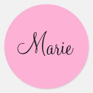 einfache minimale helle Rosa fügen Sie Ihren Namen Runder Aufkleber