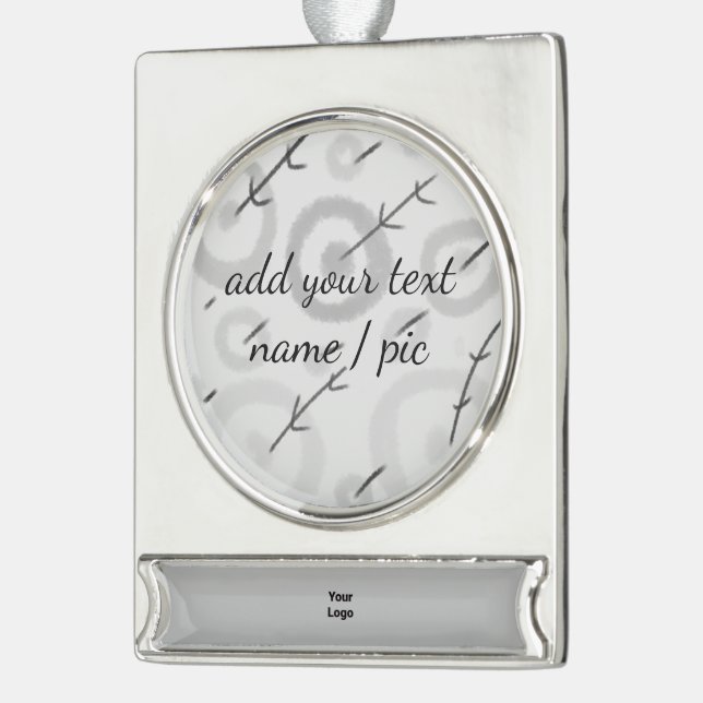 einfache minimale hinzufügen Ihren Namen Brautjung Banner-Ornament Silber (Links)