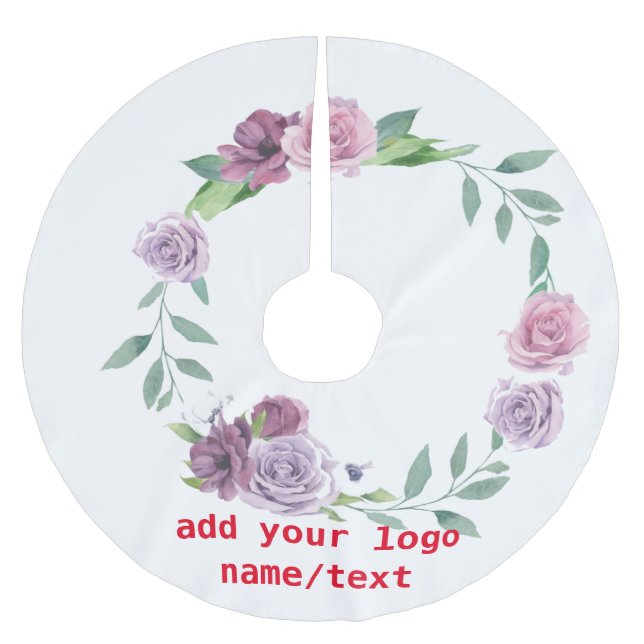 einfache minimale hinzufügen Ihren Namen fröhliche Polyester Weihnachtsbaumdecke (Vorderseite)