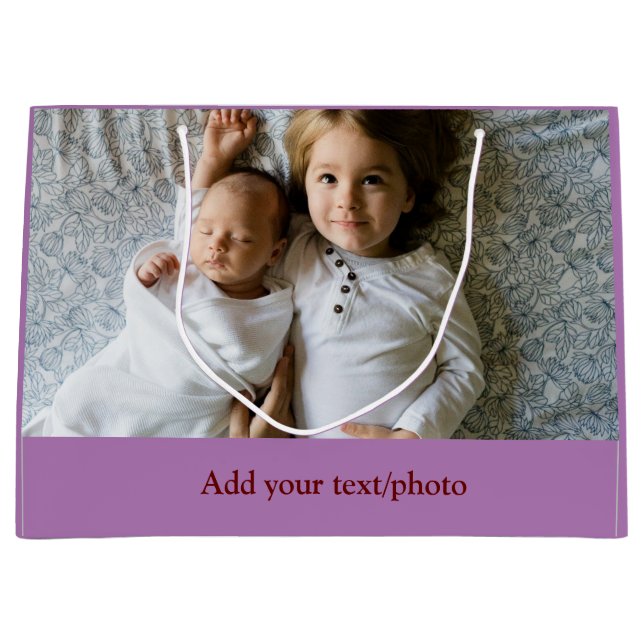 einfache minimale HINZUFÜGEN IHRER FOTO TEXT CHRIS Große Geschenktüte (Vorderseite)