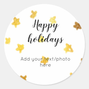 einfache minimale Hinzufügen Ihrer Text-Foto glück Runder Aufkleber