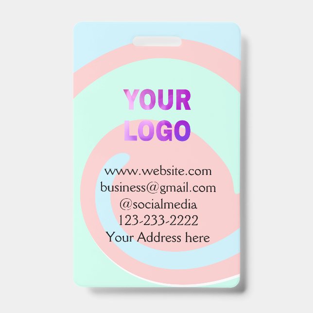 Einfache minimale Hinzufügen Ihres Logos/Designs h Ausweis (Vorderseite)