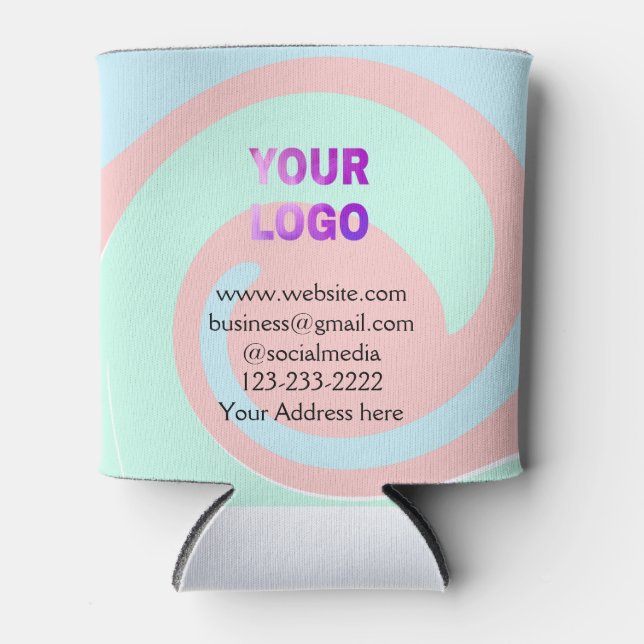 Einfache minimale Hinzufügen Ihres Logos/Designs h Dosenkühler (Vorderseite)