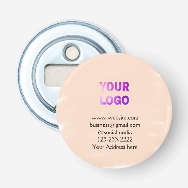 Einfache minimale Hinzufügen Ihres Logos/Designs h Flaschenöffner (Vorderseite)