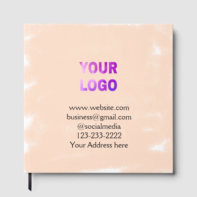 Einfache minimale Hinzufügen Ihres Logos/Designs h Gästebuch (Vorderseite)
