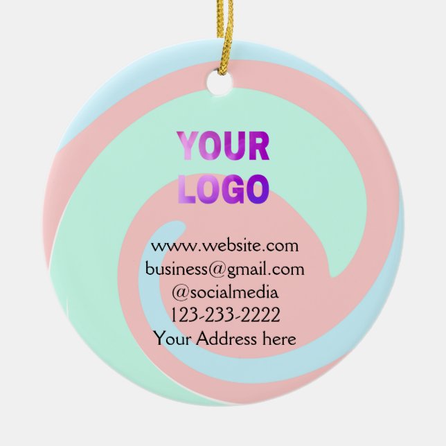 Einfache minimale Hinzufügen Ihres Logos/Designs h Keramik Ornament (Vorne)