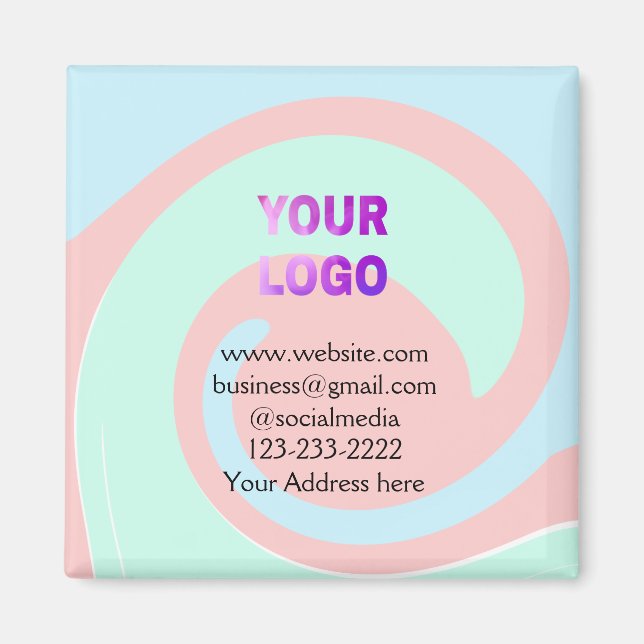 Einfache minimale Hinzufügen Ihres Logos/Designs h Magnet (Vorne)