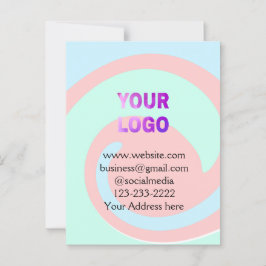 Einfache minimale Hinzufügen Ihres Logos/Designs h Postkarte