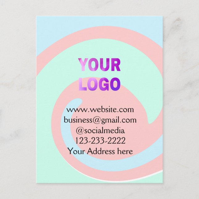 Einfache minimale Hinzufügen Ihres Logos/Designs h Postkarte (Vorderseite)