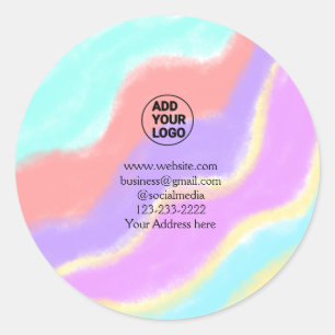 Einfache minimale Hinzufügen Ihres Logos/Designs h Runder Aufkleber
