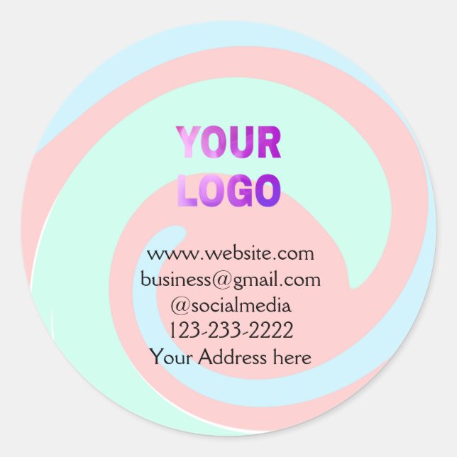 Einfache minimale Hinzufügen Ihres Logos/Designs h Runder Aufkleber (Vorderseite)