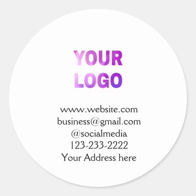 Einfache minimale Hinzufügen Ihres Logos/Designs h Runder Aufkleber (Vorderseite)