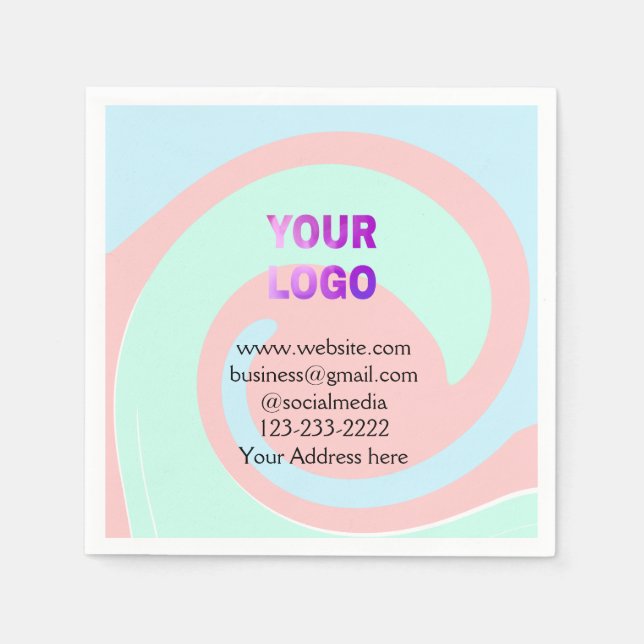 Einfache minimale Hinzufügen Ihres Logos/Designs h Serviette (Vorderseite)