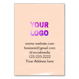 Einfache minimale Hinzufügen Ihres Logos/Designs h Tischnummer