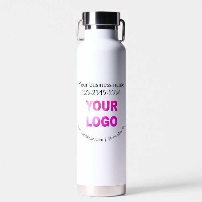 Einfache minimale Hinzufügen Ihres Logos/Designs h Trinkflasche (Vorne)