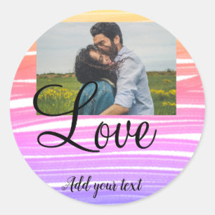 Einfache minimale Hinzufügen Ihres Namens Foto Aqu Runder Aufkleber