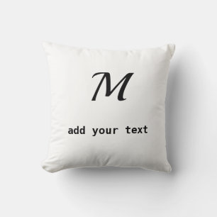 Einfache minimale Hinzufügen Ihres Text Monogram F Kissen
