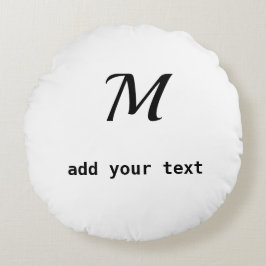 Einfache minimale Hinzufügen Ihres Text Monogram F Rundes Kissen