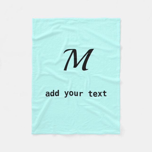 Einfache minimale Hinzufügung Ihres Text Monogramm Fleecedecke (Vorderseite)