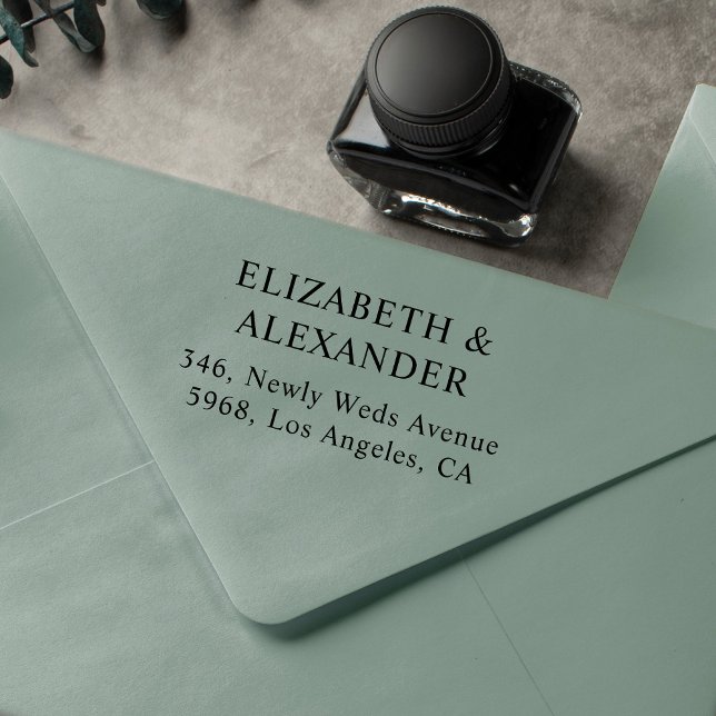 Einfache minimale Hochzeitsfeier Rücksendeadresse Gummistempel (Von Creator hochgeladen)