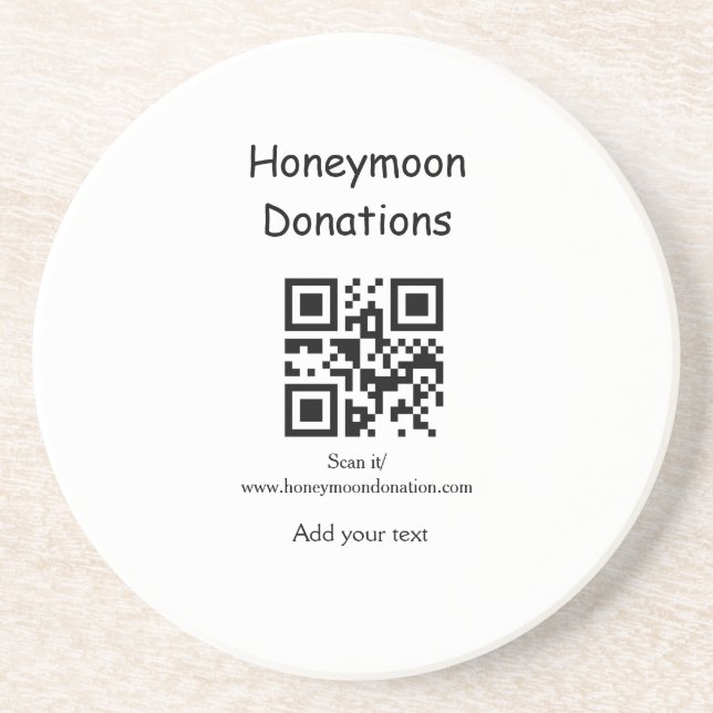 Einfache minimale Hochzeitsgeschenke QR-Code Getränkeuntersetzer (Vorne)