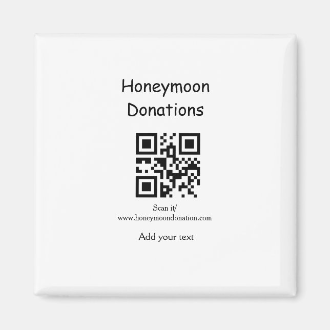 Einfache minimale Hochzeitsgeschenke QR-Code Magnet (Vorne)