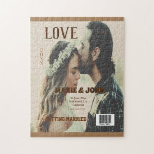 einfache minimale Hochzeitsliebe-Magazincover Puzzle