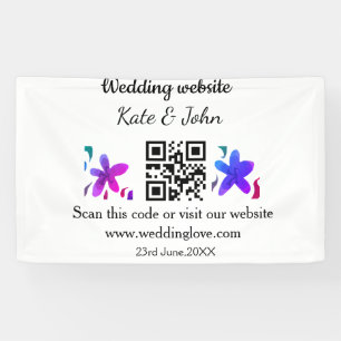 Einfache minimale Hochzeitswebsite Q R Code hinzuf Banner