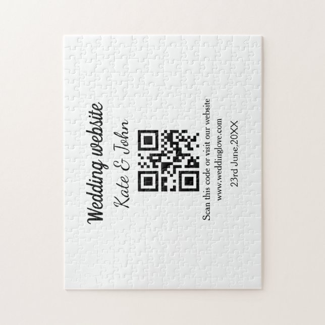 Einfache minimale Hochzeitswebsite Q R Code hinzuf Puzzle (Vertikal)
