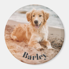 Einfache minimale Hunde Foto Name Modernes Niedlic Magnet