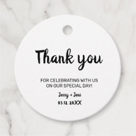einfache minimale Kalligraphie danke für Geschenk Geschenkanhänger
