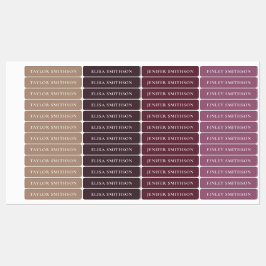 Einfache minimale Lila und Tan Fügen Sie Ihren Nam Etiketten