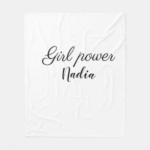 einfache minimale Mädchenpower Name-Text Bild Gesc Fleecedecke