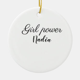 einfache minimale Mädchenpower Name-Text Bild Gesc Keramik Ornament