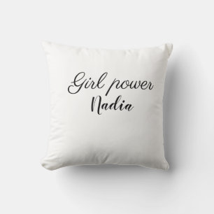 einfache minimale Mädchenpower Name-Text Bild Gesc Kissen
