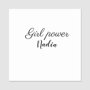 einfache minimale Mädchenpower Name-Text Bild Gesc Namensschild