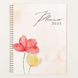 Einfache minimale moderne Peach floral Planner 202 Planer