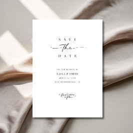 Einfache minimale moderne Script Schwarz & Weiß Ho Save The Date