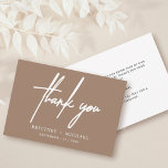 Einfache minimale moderne Script Tan Dankeskarte<br><div class="desc">Einfache minimale moderne Script Forest Green Danke Karte</div>